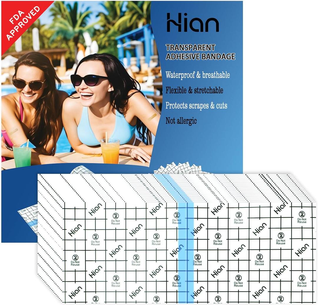 Hion Tattoo Aftercare Waterproof Bandage Transparent Film Dressing 50 Pre-Cut Sheets 10 x 4 Inch Tattoo Cover Up Tape Second Skin Adhesive Bandage Waterproof Wound Cover for Swimming Shower Shield