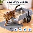 KalraMay XXXL Extra Large Stainless Steel Litter Box, Dark Gray