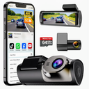 DARGYUNCEN Dash Cam Front and Rear,3" IPS Dash Camera for Cars,  Car Camera 4K Front & 1080P Rear, 5GHz WiFi & APP dashcams, G-Sensor, Night Vision,24/7 Parking Monitoring, Loop Recording,free64GB,Wide Angle Car DVR