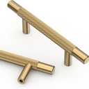 Asidrama 10 Pack 3 Inch(76mm) Champagne Bronze Knurled Kitchen Cabinet Handles, Cabinet Pulls Kitchen Cabinet Hardware for Cupboard Drawer Pulls