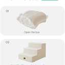 Made4Pets Dog Stairs for Small Dogs, Extra Wide Dog Steps for Bed Couch Sofa and Chair, 35D Foam Pet Steps for Small Dogs and Cats(Up to 40lbs), Non-Slip Bottom Pet Stairs, Beige, 3 Steps