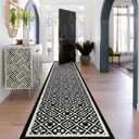 Ileading Hallway Runner Rug 2.6'x12' Heavy-Duty Durable Entryway Floor Mat with Non Slip Rubber Backing for Busy Traffic Extended Indoor Doormat Machine Washable Kitchen Throw Rug for Corridor(Black)
