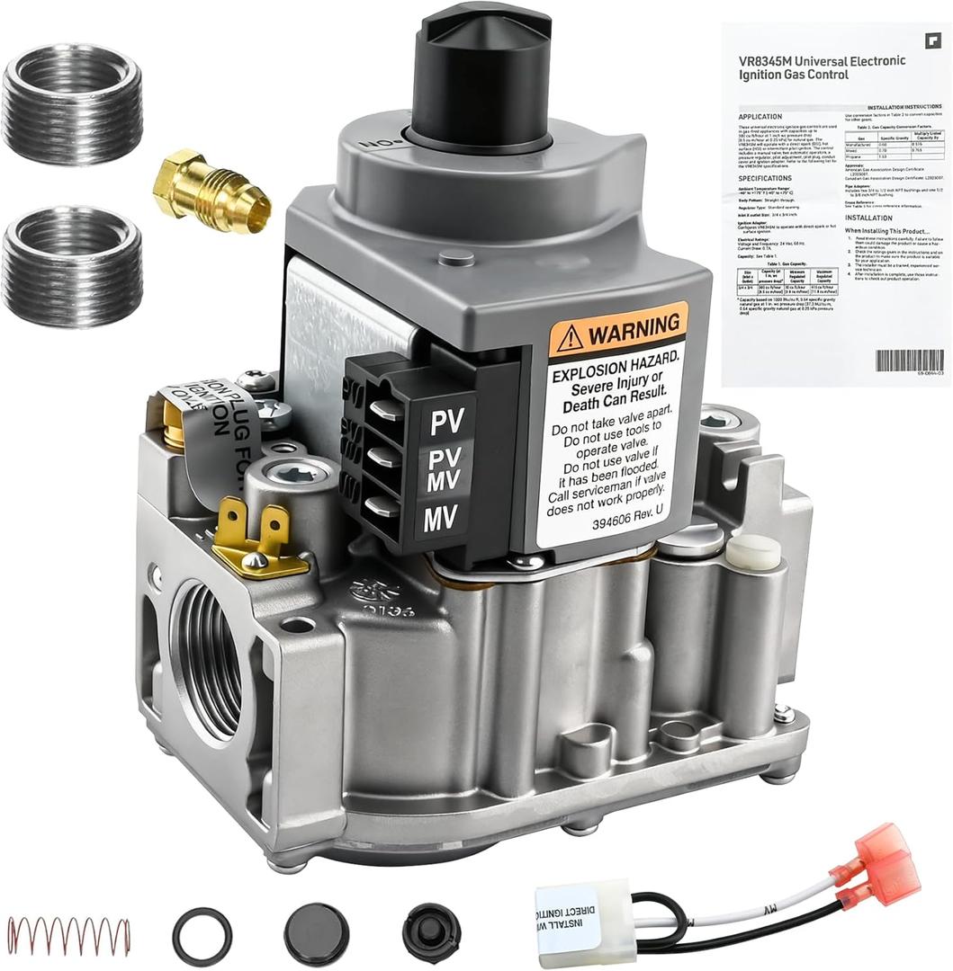 VR8345M4302 Gas Valve (OEM) Fit Honeywell Universal Electronic Ignition Pilot 24 Vac Standard Opening, Intermittent / Direct Ignition Gas Valve 3/4 x 3/4. Set 3.5" WC