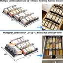 MIUKAA Black Spice Drawer Organizer, 2 Tier- 4 Pack Acrylic Drawer Seasoning Organizer, Expandable From 9'' to 18''Kitchen Spice Rack Tray for Drawer/Countertop (Jars not included)