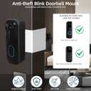 2025 Upgrade for Blink Doorbell Mount,Stainless Steel Anti Theft Blink Doorbell Camera Mount for New Video Doorbell 2nd Gen, Doorbell Holder Bracket No Block Sensor (White)