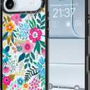 for iPhone 17 Air Case - [6.6 ft Military-Grade Drop Protection] [Anti-Peel Technology] Clear Black TPU Bumper Case with Cute Design (Colorful Blooming)