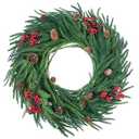20 Inch Christmas Wreaths for Front Door, Christmas Wreath with Pine Cone Red Berry for Front Door Indoor Outdoor Farmhouse Festival Home Décor