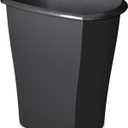 Sterilite 3 Gallon Rectangular Wastebasket, Small Plastic Trash Can for The Bathroom, Bedroom, Dorm Room or Home Office, Black, 6-Pack