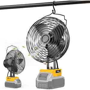 Ecarke 7 Inch Floor Fan Compatible with DeWalt 20V MAX Battery, 20W 3500RPM Cordless Jobsite Fan Brushless Motor Fans with USB&Type-C Charging Port for Portable Fan, Industrial, Outdoor