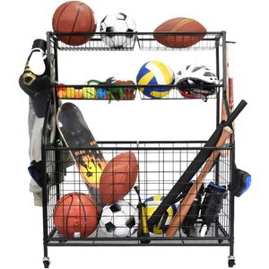 Kinghouse Garage Sports Equipment Organizer, Ball Storage Rack, Ball Storage Garage, Garage Organizer, Rolling Sports Ball Storage Cart, Steel, Black Kinghouse Garage Sports Equipment Organizer, Ball Storage Rack, Ball Storage Garage, Garage Organizer, Rolling Sports Ball Storage Cart, Steel, Black