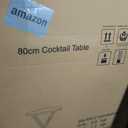 32" Outdoor Bar Height Table, Indoor Outdoor Plastic Bar Height Table for Patio, Backyard, Dining Room, Parties, Weddings, Granite White