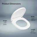MinSha U-Shape Toilet Seat Replacement, Soft Close Quiet No Slam, PP Plastic Heavy-Duty Durable, Quick Release Easy Install, Fits 16.5 Round Toilets MinS518