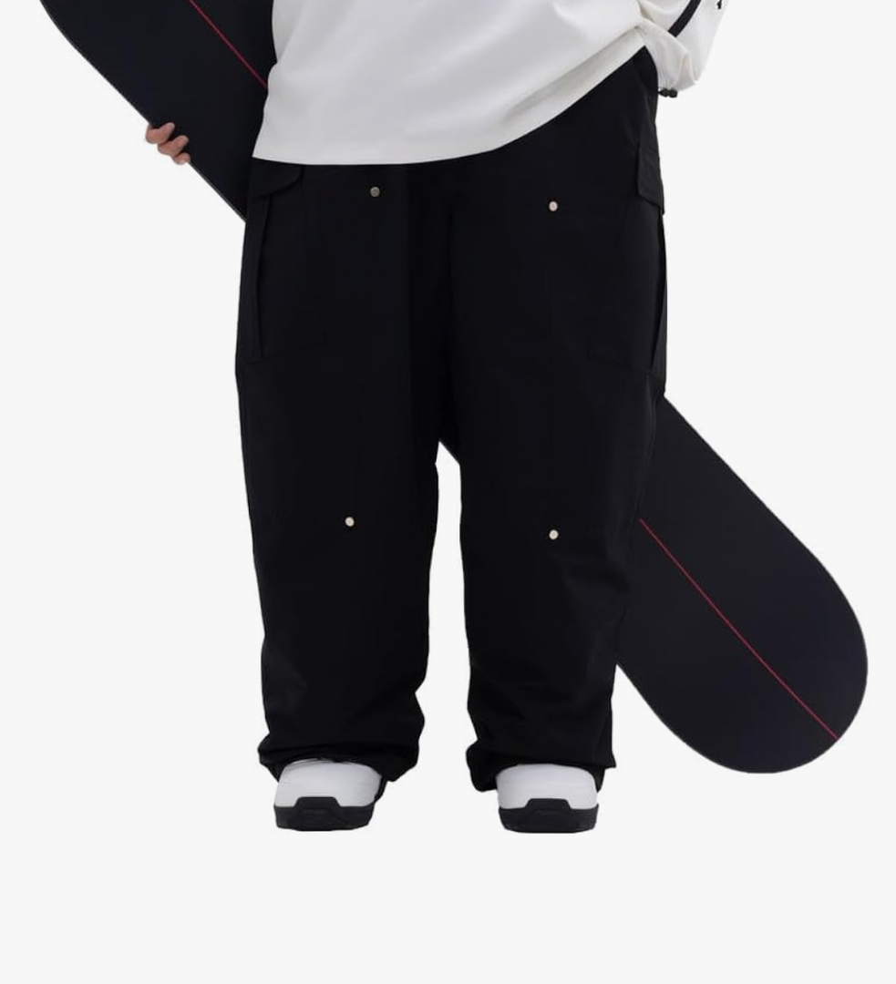 SNOWVERB Womens Mens Super Baggy 15K Waterproof Snowboard Ski Pants Workwear Loose Fit Snow Pants for Winter Sports L