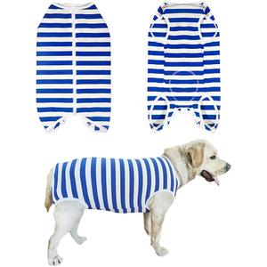 Dogs Recovery Suit Post Surgery Shirt for Female Male Dog, E-Collar Alternative Wound Protective Clothes (blue-white-2xl)