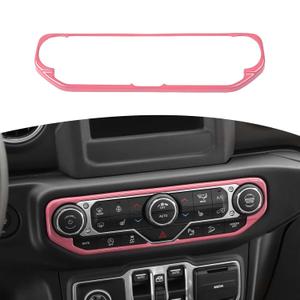 RTTCZ for Wrangler JL Center Dash AC Switch Cover Trim Frame Pink for Jeep Wrangler JL JLU Gladiator JT 20182023 Pink Interior Accessories