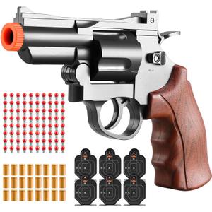 Revolver Toy Gun Pistol, Soft Bullet Toy Foam Pistol with 80 Bullets for Kids