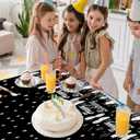 2 x Happy Birthday Tablecloths,108''X54'' Plastic Disposable Sliver Tablecover Table Party Confetti Table Covers Decorations for Halloween Christmas Indoor Outdoor Baby Shower Kids Adults Home Birthday