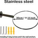 Wall Mounted Stainless Steel Exercise Ball Holder, Sturdy Yoga Ball Storage Rack, Stability ball Display Holder, for Exercise/Yoga/Stability Balls 32 cm to 86 cm (13" to 34"), With Mounting Screws