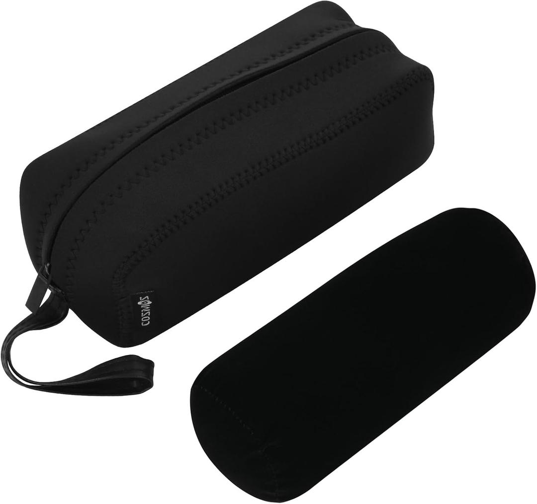 Cosmos Black Color Neoprene Watch and Bracelet Travel Storage Roll Bag with Black Removable Tube Velvet holder