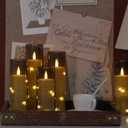 3 x Flameless Flickering 2.2" x5" 6" 7" 8" 8" Candles, LED Battery Operated Grey Clear Plastic Timer Pillar Realistic Wick Candles (Long Lasting 600 Hrs, Pack of 5)