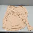 Afibi Women Deep V Neck Low Cut Long Sleeve Slim Shirt Tee Top Blouse (X-Large, Tan)