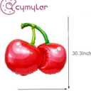2 x Cherry Watermelon Balloons,Summer Fruit Party Decorations, Red Cherry & Watermelon Balloons for Birthday Party, Picnic, Pool Party, Tropical Theme, Sweet Fruit Baby Shower Decor, 3 inches x 25 inches x 30 inches