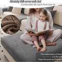 Sectional Couch Cushion Covers,Washable Thick Stretch Jacquard Fabric Couch Covers for Sectional Sofa, Skin-Friendly Slip Sofa Slipcovers for Pets (Beige,3 Seats + Chaise Cover)