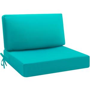 idee-home Outdoor Cushions for Patio Furniture, Outdoor Seat Cushion, Waterproof Hampton Bay Deep Seat Replacement Couch Chair Cushions for Garden Lawn Backyard Deck, 28.5 x 28.5 Peacock Blue