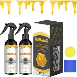 Natural Beeswax Care Spray & Restorer, Bees Wax Furniture Polish And Cleaner, Beeswax Spray Cleaner for Wood Floors And Furniture, Protective Conditioning Formula (120ML, 2 Pcs)