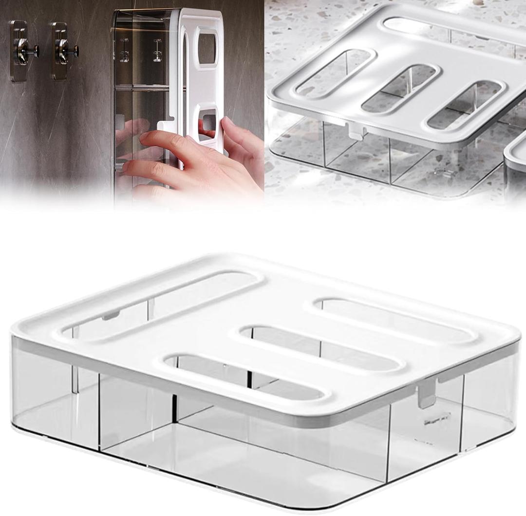 Kitchen Storage Bag Organizer, Acrylic Baggie organizer for Drawer, Plastic Bag Organizer complicate with Gallon, Quart, Sandwich, Snack, and Slider Bags (Acrylic)