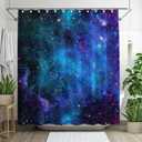 Galaxy Starry Sky Shower Curtain for Bathroom Fantasy Outer Space Universe Nebula Planet Home Decorations Sets with 12 Hooks Waterproof Polyester 72" x 72"