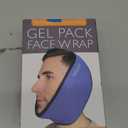 LotFancy Face Ice Pack Wrap for TMJ, Wisdom Teeth, with 4 Reusable Hot Cold Therapy Gel Packs, Pain Relief for Head, Oral and Facial Surgery, Dental Implants, Blue (Blue(one Size Fits Most))