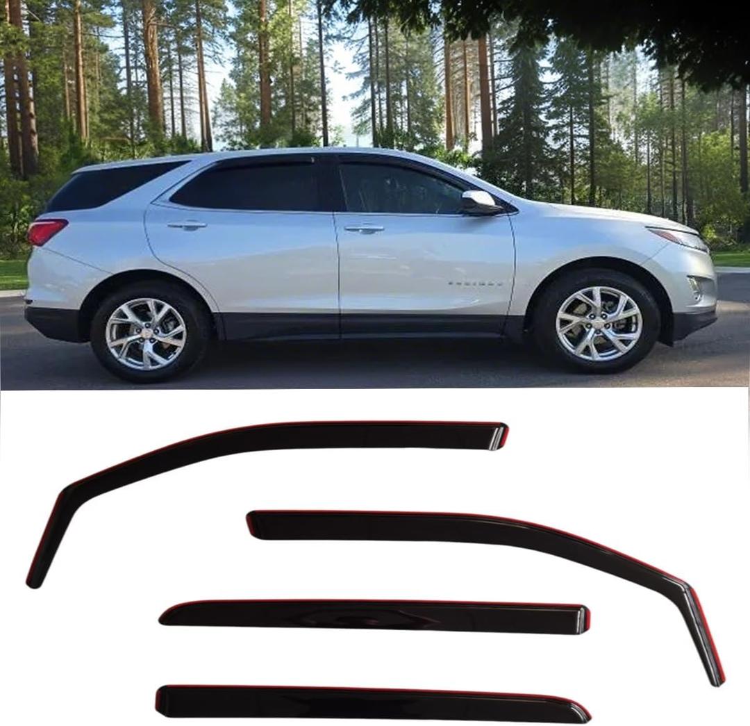 in-Channel Window Visors for Chevrolet (Chevy) Equinox 2018-2024,Rain Guards,Vent Window Deflectors Sun Shield Car Accessories, Smoke 4pcs