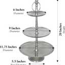 Rely+ Dessert Cupcake Stand 3-Tiered Serving Tray 20" Tall 3 Tier Fruits and Cup Cake Stand for Tea Party Birthday Holiday Gatherings Weddings Baby Showers Silver Finish Sturdy Design