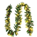 9 ft. Battery Operated Pre-Lit LED Artificial Fall Garland with 50 LED Lights