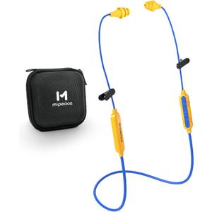 MIPEACE Bluetooth Work Earplugs Headphone,Wireless in-Ear Noise Isolating Earbuds,29dB Noise Reduction Headphone with Control,19+ Hours Battery for Lawn Mowing Safety Industrial Construction(Yellow)