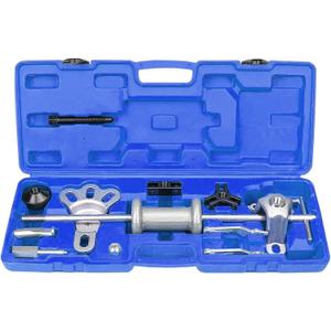 9-Way Slide Hammer Puller Set, Front Wheel Hub Bearing Remover & Rear Wheel Axle Hub Dent Shaft Puller Tool Kit Wheel Bearing Removal Tool(Blue)