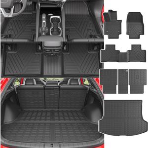 powoq Floor Mat Compatible with 2023 2024 2025 Lexus RX350 RX350H RX500H Cargo Mat TPE Floor Liner Cargo Liner Trunk Replacement for 2023 2024 2025 Lexus Accessories (Trunk Mat+Backrest Mat+Floor Mat, Compatible with 23-2025 Lexus RX350 RX350H RX500H)