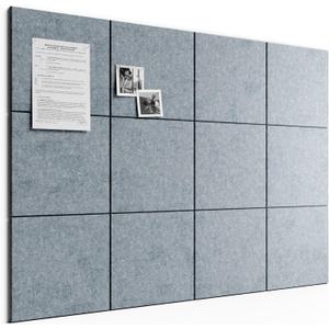 Bumusty Large Cork Board 48" x 36" Alternative - 12 Pack Felt Wall Tiles with 70 Safe Removable Adhesive Tabs, 30 Pushpins, Cork Boards for Walls Pin Board Bulletin Board Office Decor (Blue Gray)
