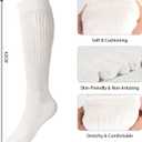 BomKinta Slouch Socks Women Thigh High Boot Socks Soft Scrunch Socks - Gifts for Women Size 5-11 (White White White -3 Paris)