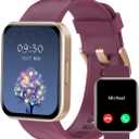 RUIMEN Smart Watches for Women Men (Answer/ Make Calls) Compatible with iPhone/ Android Phones, 1.85" HD Screen Fitness Tracker Heart Rate Monitor 100+ Sports Tracker Watch Waterproof (Purple)