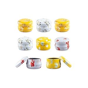 2 Pack 10Gram Lip Balm Containers, 8pcs Round Metal Salve Tins with Lids, Mini Candle Jars, Small Sample Containers for Balms, Salves, Cosmetic, Nail Polish, DIY Items