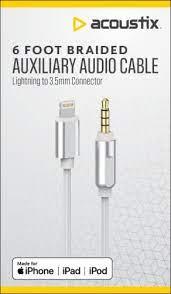 Acoustix 6 Foot Braided Auxiliary Audio Cable 2 Pack