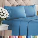 King Size 4 Piece Sheet Set - Comfy Breathable & Cooling Bed Sheets Set - Hotel Luxury Bedding for Women, Men, Kids, Teens, Boys & Girls - Deep Pockets, Soft and Wrinkle Free - Oeko-Tex - Denim Blue