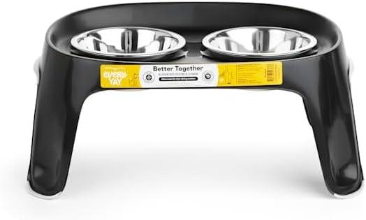 EveryYay Dining in Elevated Double Diner Dog Feeder 4 Cups