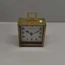 NIKKY HOME Small Gold Table Clock, Silent Non-Ticking Classic Battery Operated Decorative Mantel Desk Shelf Clock for Living Room Decor