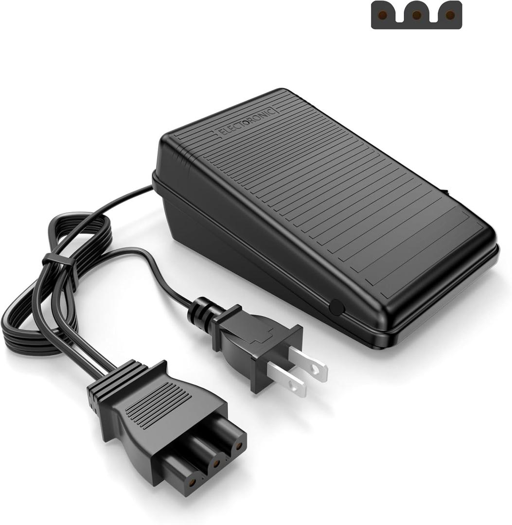 Foot Pedal Power Cord Replacement for Singer Sewing Machine, D Shape Plug Compatible with Singer 4452 4432 4423 4411 5554 5532 5523 5511 m1150 m1500 m2100(359102-001)