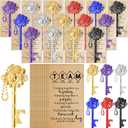 2 x 36 Sets Team Appreciation Gifts Bulk for Employee Teacher Back to School Gifts Metal Bottle Opener Keychain with Thank You Cards for Staff Coworker Team Building Soccer Volleyball Club