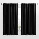 NICETOWN Halloween Blackout Curtain Blinds Window Panels - (Black Color) W52 x L63, Double Panels, Thermal Insulated Blackout Draperies for Living Room