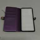 Defencase Compatible with Samsung Galaxy S24 Case Wallet with RFID Blocking Card Holder for Women Men, Soft PU Leather Magnetic Snap Flip Zipper Strap Wallet Phone Case Fit for Galaxy S24 6.2", Purple